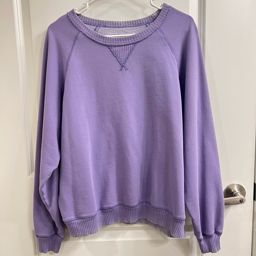 American Eagle This Feels Seriously Lived In Lavender Crew Neck | Size Medium - Picture 2 of 7